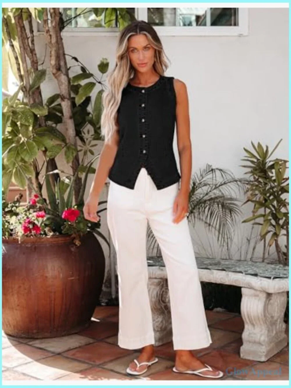 Denim Vest Top Sleeveless Button Down Casual Summer Western Waistcoat